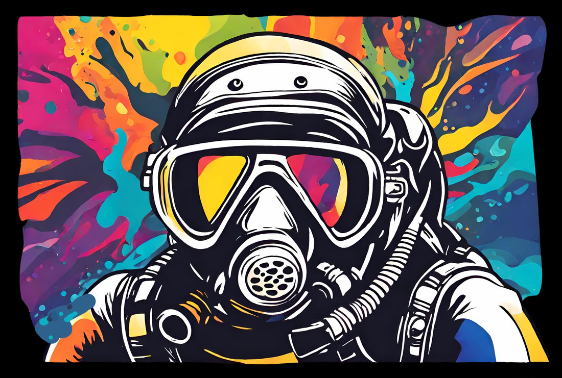 Diving and Surfing collection, unique surfing apparel, diving-themed shirt, oceanic shirt, scuba diving design- Subtle Blue M