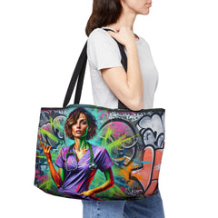 Graffiti Art Nurse Tote Bag - Subtle Blue M