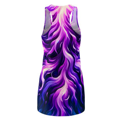 Purple Blaze Racerback Dress (AOP) - Subtle Blue M