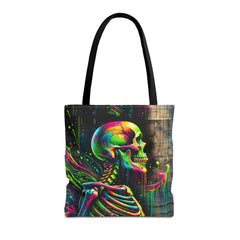 Skeleton Splash Tote Bag - Subtle Blue M