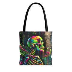 Skeleton Splash Tote Bag - Subtle Blue M