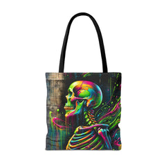 Skeleton Splash Tote Bag - Subtle Blue M