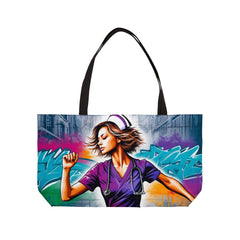 Street Art Nurse Tote Bag - Subtle Blue M