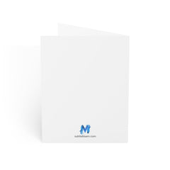 Bard Owlbear Christmas Critmas Greeting Cards - Subtle Blue M