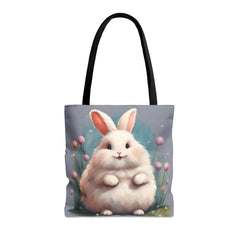Bunny Bliss Tote Bag, adorable rabbit bag, cute bunny accessories - Subtle Blue M