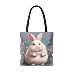 Bunny Bliss Tote Bag, adorable rabbit bag, cute bunny accessories - Subtle Blue M