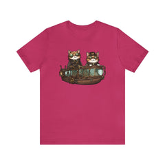 Cats' Steampunk Odyssey Unisex Tee - Subtle Blue M
