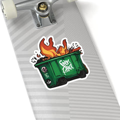 Chaos Chronicle Kiss-Cut Sticker, dumpster fire sticker, dumpster fire art - Subtle Blue M