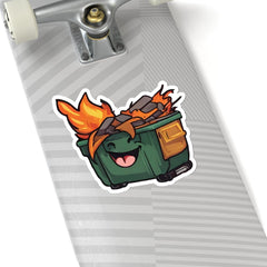 Cheeful Chaos Kiss-Cut Sticker, dumpster fire sticker, dumpster fire art - Subtle Blue M