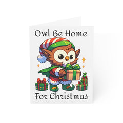 Christmas Owlbear Christmas critmas Greeting Card (1, 10, 30, and 50pcs) - Subtle Blue M