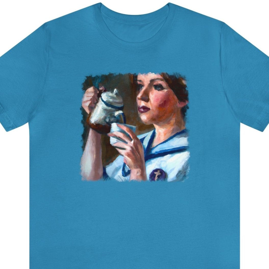 Coffee Nurse 1 Unisex T-Shirt - Subtle Blue M