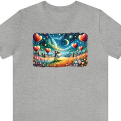 Crazy Little Thing Called Love Short Sleeve Tee, classic song apparel, music fashion, Athletic Heather - Subtle Blue M