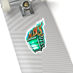 Dumpster Fire 2 Sticker - Subtle Blue M