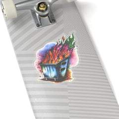 Dumpster Fire 7 Sticker - Subtle Blue M
