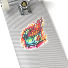 Dumpster Fire 8 Sticker - Subtle Blue M
