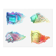 Dumpster Fire Sticker Sheet 1 - Subtle Blue M