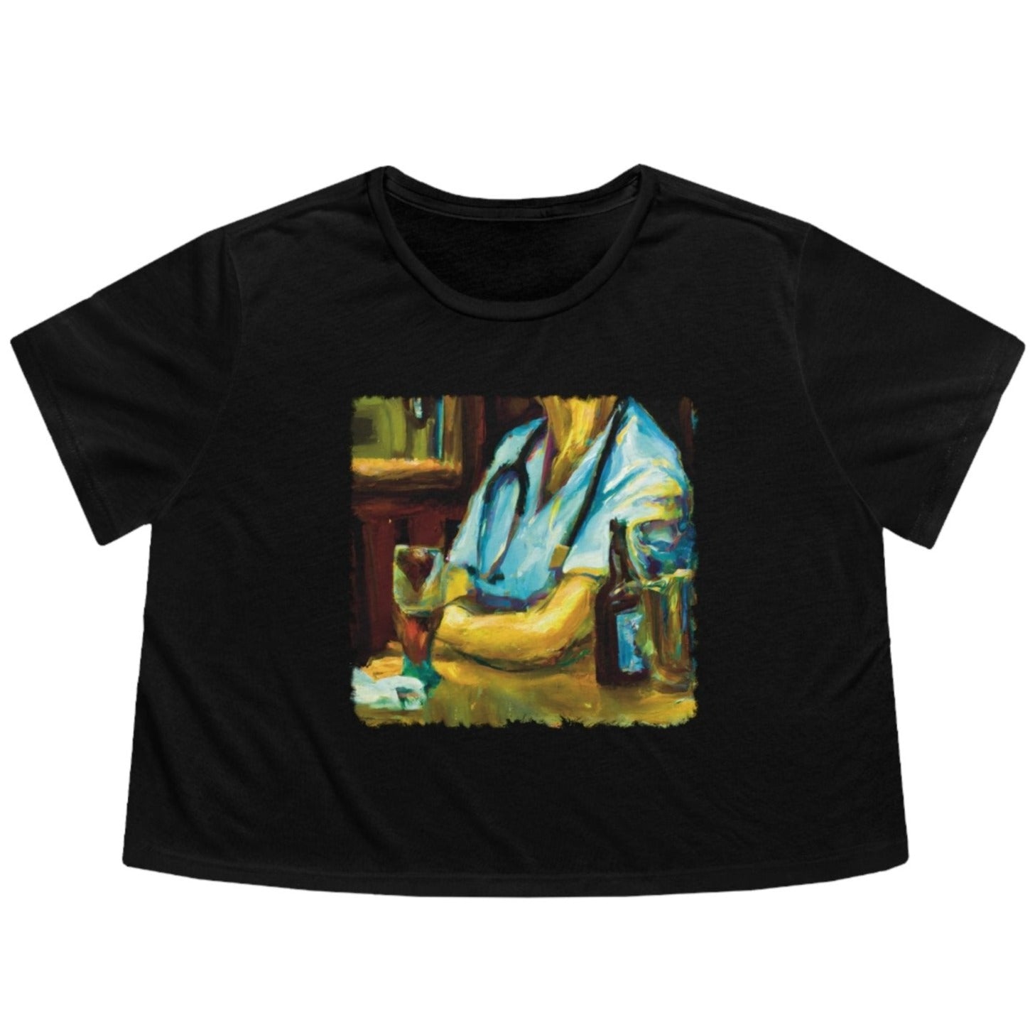 End of the Weekend Bar Nurse 1 Women's Flowy Cropped Tee - Subtle Blue M