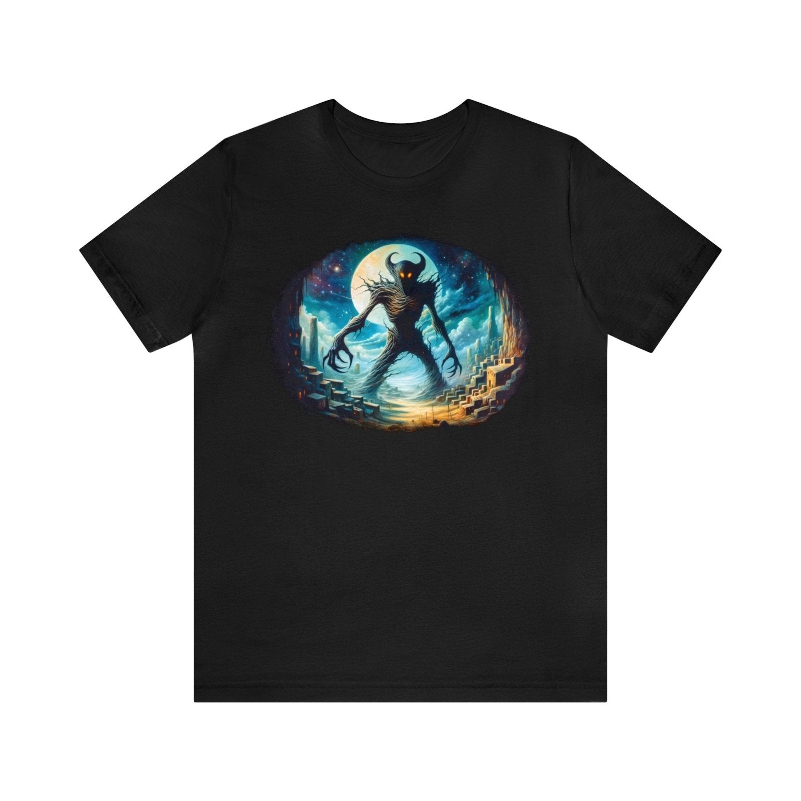 Enter Sandman Unisex Short Sleeve Tee, classic music fashion, music apparel, Black - Subtle Blue M