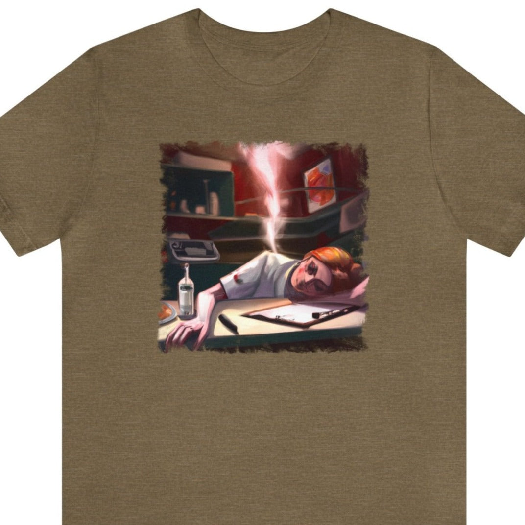 Exhausted Nurse Unisex T-Shirt - Subtle Blue M