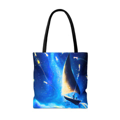 Firefly Sails Tote Bag, sailing accessories, nautical design, liveaboard fashion, cruising bag - Subtle Blue M