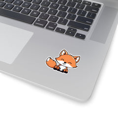 Frolicsome Fox Kiss-Cut Stickers, fox inspired sticker, fox accessories - Subtle Blue M