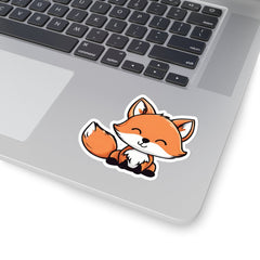 Frolicsome Fox Kiss-Cut Stickers, fox inspired sticker, fox accessories - Subtle Blue M