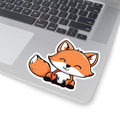 Frolicsome Fox Kiss-Cut Stickers, fox inspired sticker, fox accessories - Subtle Blue M
