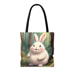 Hop Into Cuteness Tote Bag, adorable rabbit bag, cute bunny accessories - Subtle Blue M