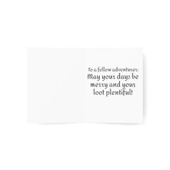 Merry and Plentiful DnD Christmas Critmas Greeting Cards - Subtle Blue M