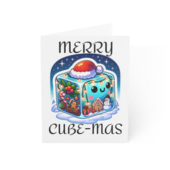 Merry Cube-mas DnD Christmas Greeting Cards - Subtle Blue M