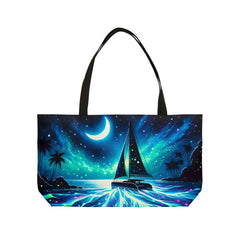 Midnight Sea Glow Large Tote Bag - Subtle Blue M