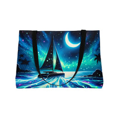 Midnight Sea Glow Large Tote Bag - Subtle Blue M