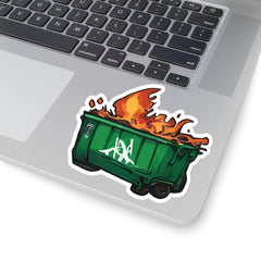 Mishap Memorabilia Kiss-Cut Sticker, dumpster fire sticker, dumpster fire art - Subtle Blue M