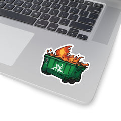 Mishap Memorabilia Kiss-Cut Sticker, dumpster fire sticker, dumpster fire art - Subtle Blue M