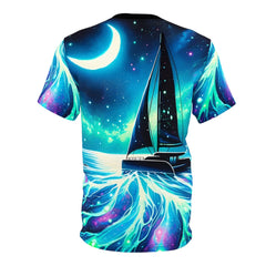 Moonlit Catamaran All Over Print Tee - Subtle Blue M