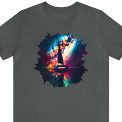 Nebula Sails 1 Unisex T-Shirt, abstract catamaran, sailing art shirt, sailboat apparel, Asphalt - Subtle Blue M