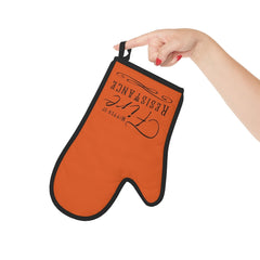 Oven Glove Mitt Potholder TTRPG Gift - DnD Mitten of Fire Resistance - Orange and Black, D&D inspired - Subtle Blue M
