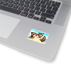 Owl Beach 1 Sticker - Subtle Blue M