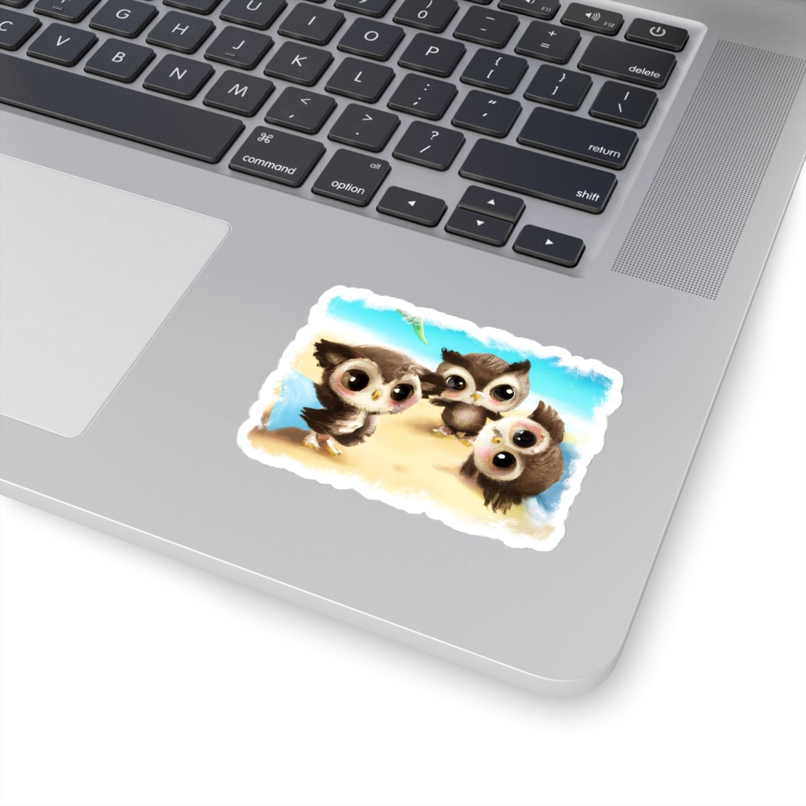 Owl Beach 1 Sticker - Subtle Blue M