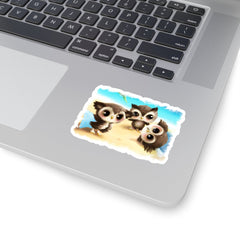 Owl Beach 1 Sticker - Subtle Blue M