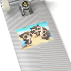 Owl Beach 1 Sticker - Subtle Blue M