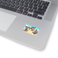 Owl Beach 1 Sticker - Subtle Blue M