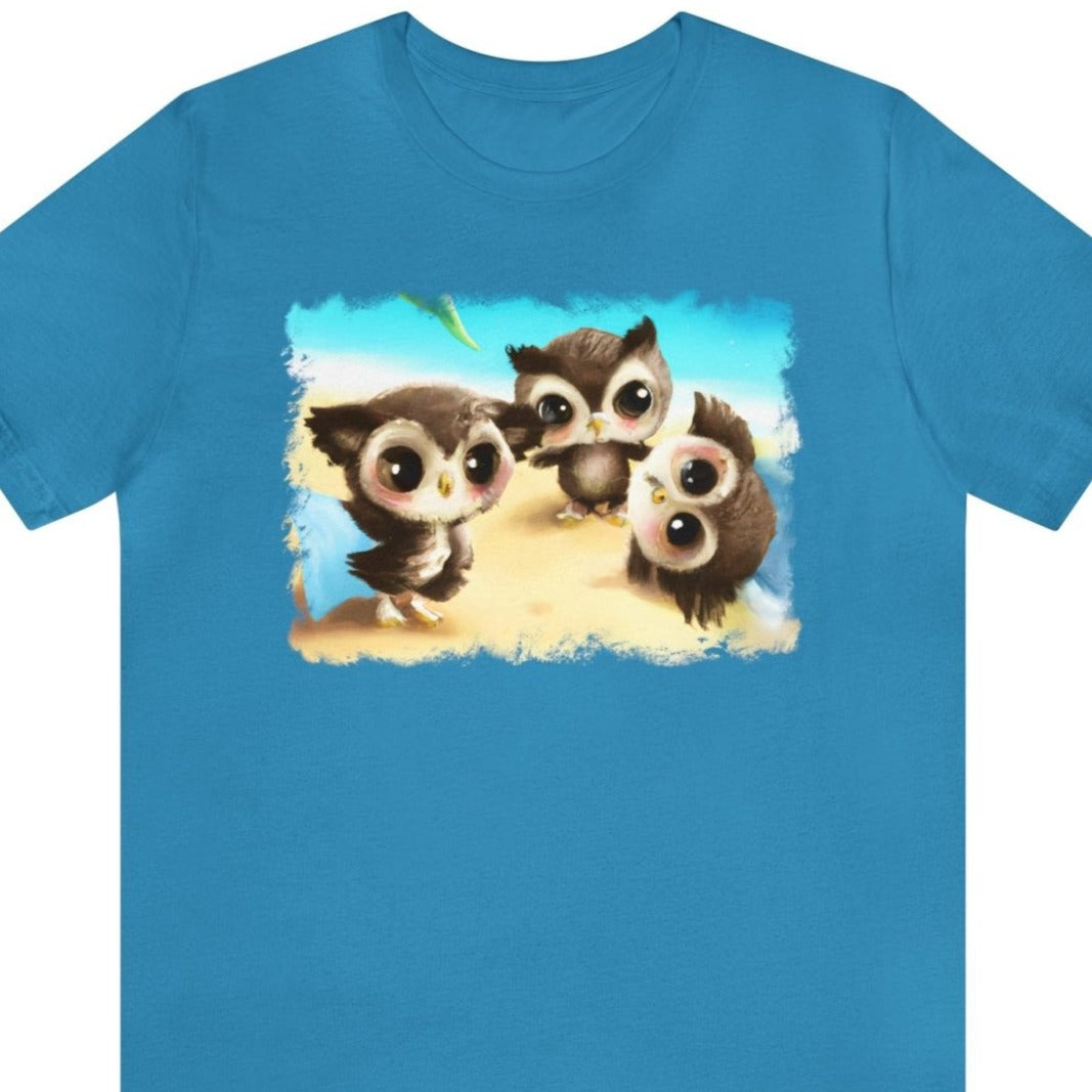 Owl Beach 1 Unisex T-Shirt - Subtle Blue M