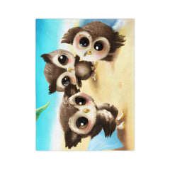Owl-ways Cozy Velveteen Minky Blanket - Subtle Blue M