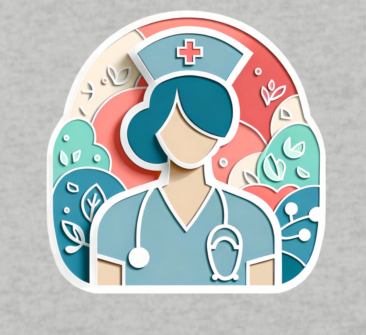 Paper Art Nurse Unisex Short Sleeve Tee - Subtle Blue M