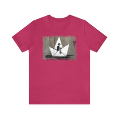 Paper Boat 3 Unisex T-Shirt - Subtle Blue M