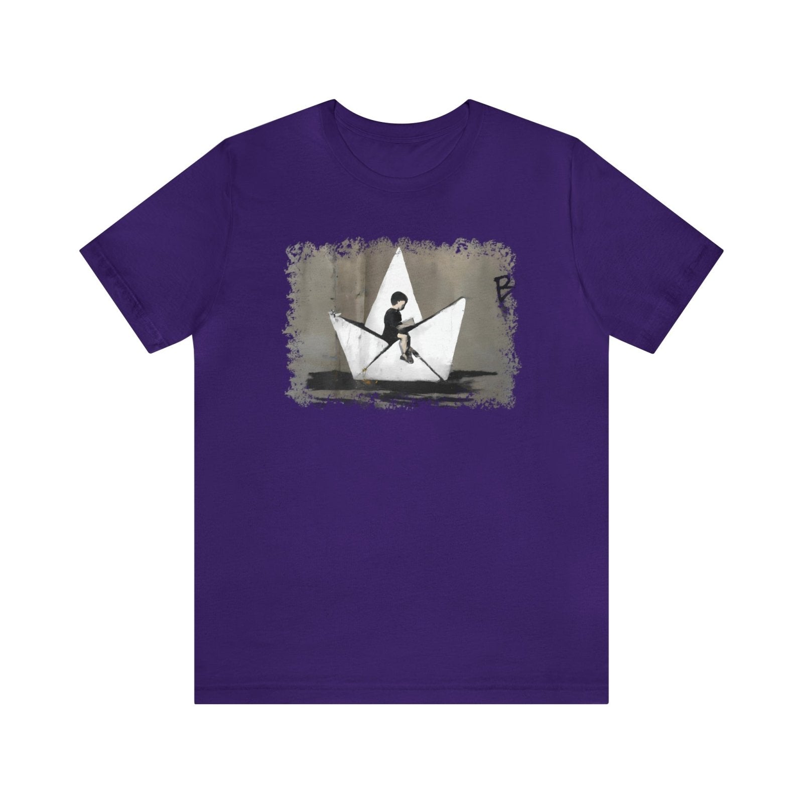 Paper Boat 3 Unisex T-Shirt - Subtle Blue M