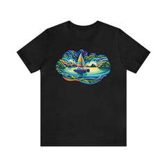 Paper Seascape Unisex Short Sleeve Tee - Subtle Blue M