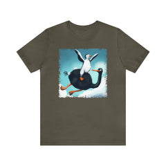 Penguin Ostrich 2 Unisex T-Shirt - Subtle Blue M