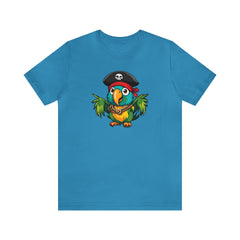 Piratical Parrot Prestige Unisex Tee, parrot shirt, pirate fashion - Subtle Blue M